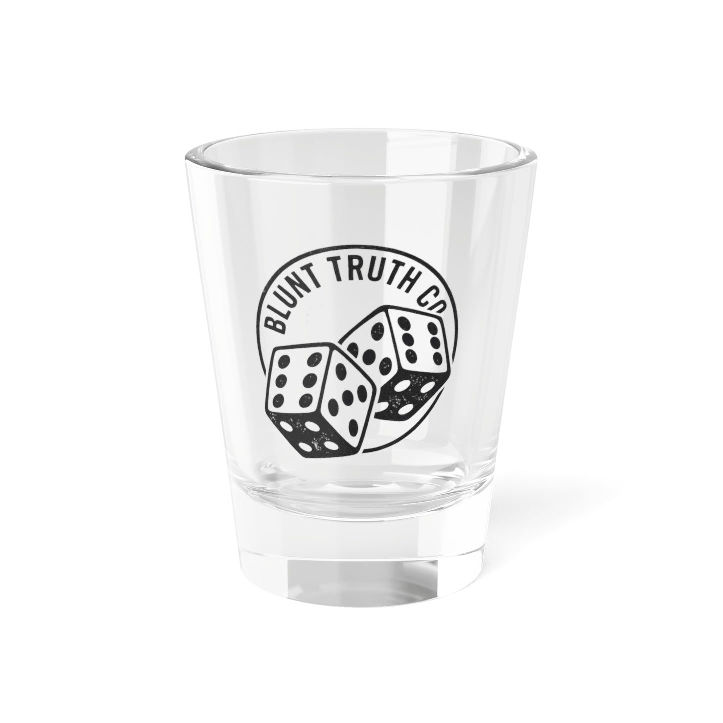 Locked Sixes Dice Shot Glass, Gritty Motivational Barware, Blunt Truth Co. Logo, Whiskey, Tequila, Party Gift for Gamblers & Risk Takers
