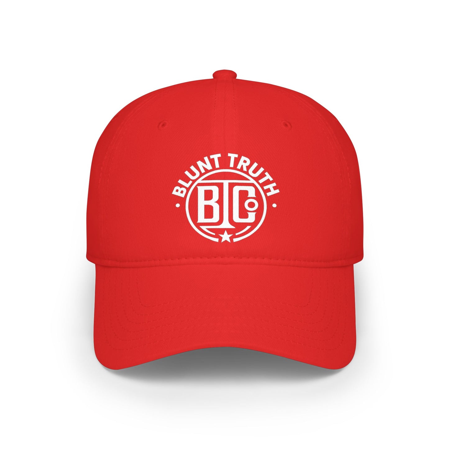 BTC Logo Hat, Blunt Truth CO Embroidered Cap, No Bullshit Gear, Bold Patriotic Streetwear, Adjustable Fit