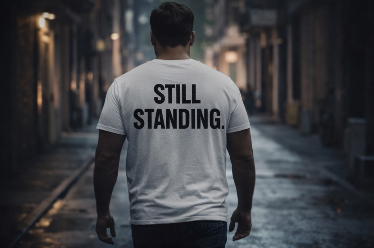 Still Standing Shirt | Motivational Gym T-Shirt | Grit Mindset Apparel | Men’s Streetwear Tee | Blunt Truth Co
