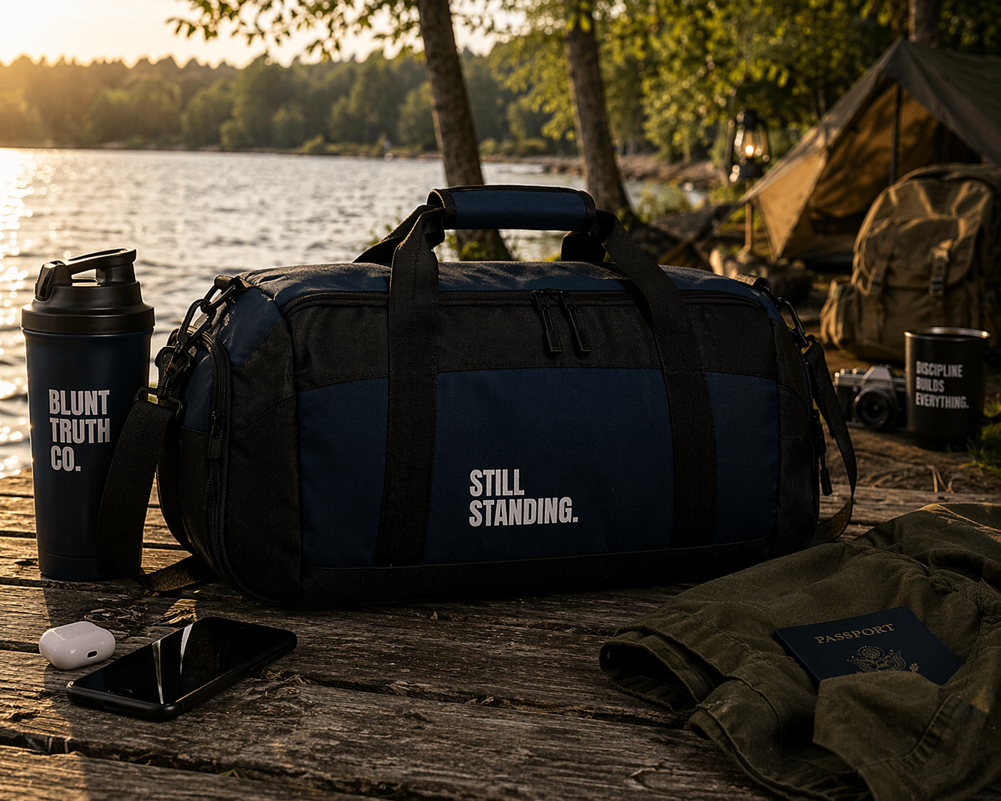 STILL STANDING Gym Bag | Motivational Duffle, Workout Bag