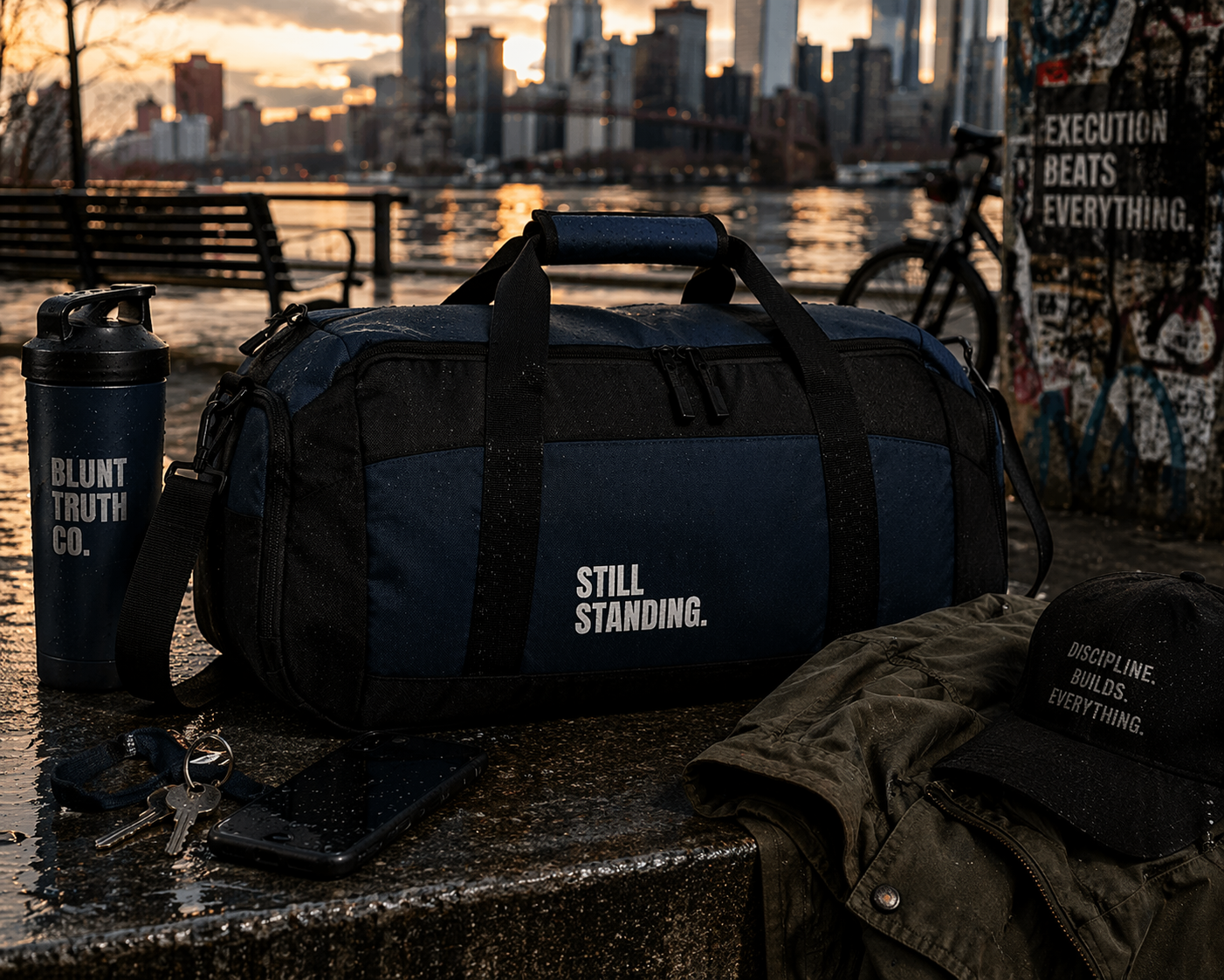 STILL STANDING Gym Bag | Motivational Duffle, Workout Bag