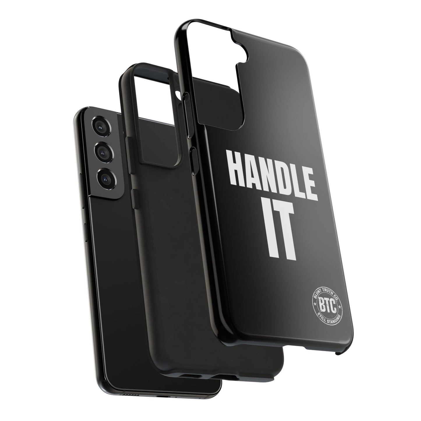 HANDLE IT Tough Phone Case – Black Minimal Motivational Case for iPhone & Samsung
