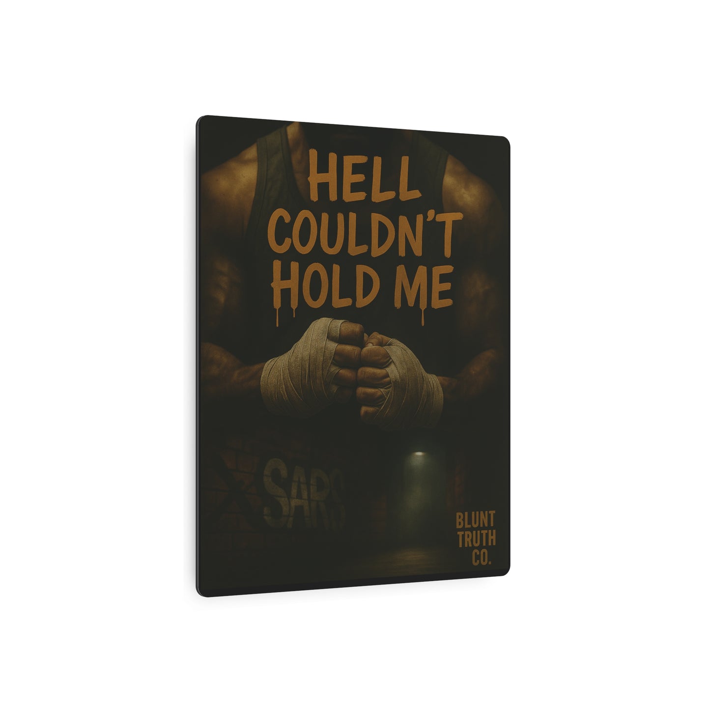 Inspirational Metal Art Sign, Hell Couldn't Hold Me, Motivational Décor, Home Gym Wall Art, Unique Gift for Fitness Lovers, Positive Quotes