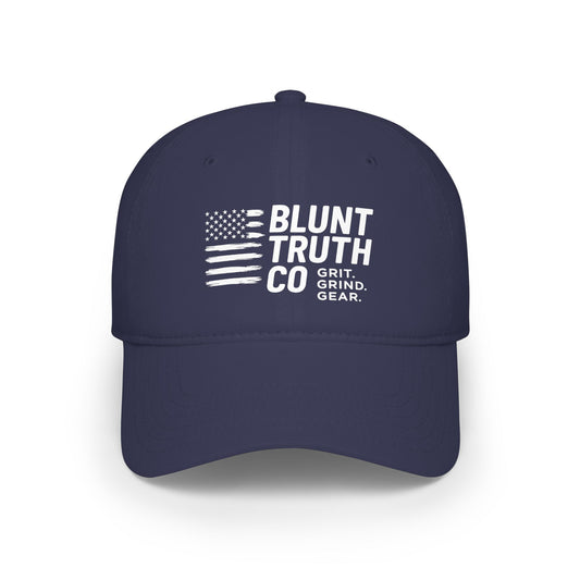 Distressed American Flag Hat, Grit Grind Gear Embroidered Cap, Patriotic Streetwear by Blunt Truth Co.