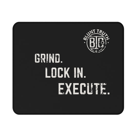 Gaming Mouse Pad | Grind. Lock In. Execute. Quote, Non-Slip Desk Mat for Gamers, Unique Gift for Gaming Enthusiasts, Mouse Pad