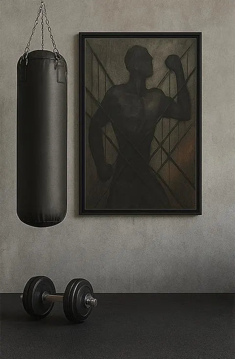 Industrial Wall Art | 16x 24 or 24x36 Black Framed Canvas |Contemporary Abstract Grit Artwork |Statement Piece for Living Room, Office, Loft