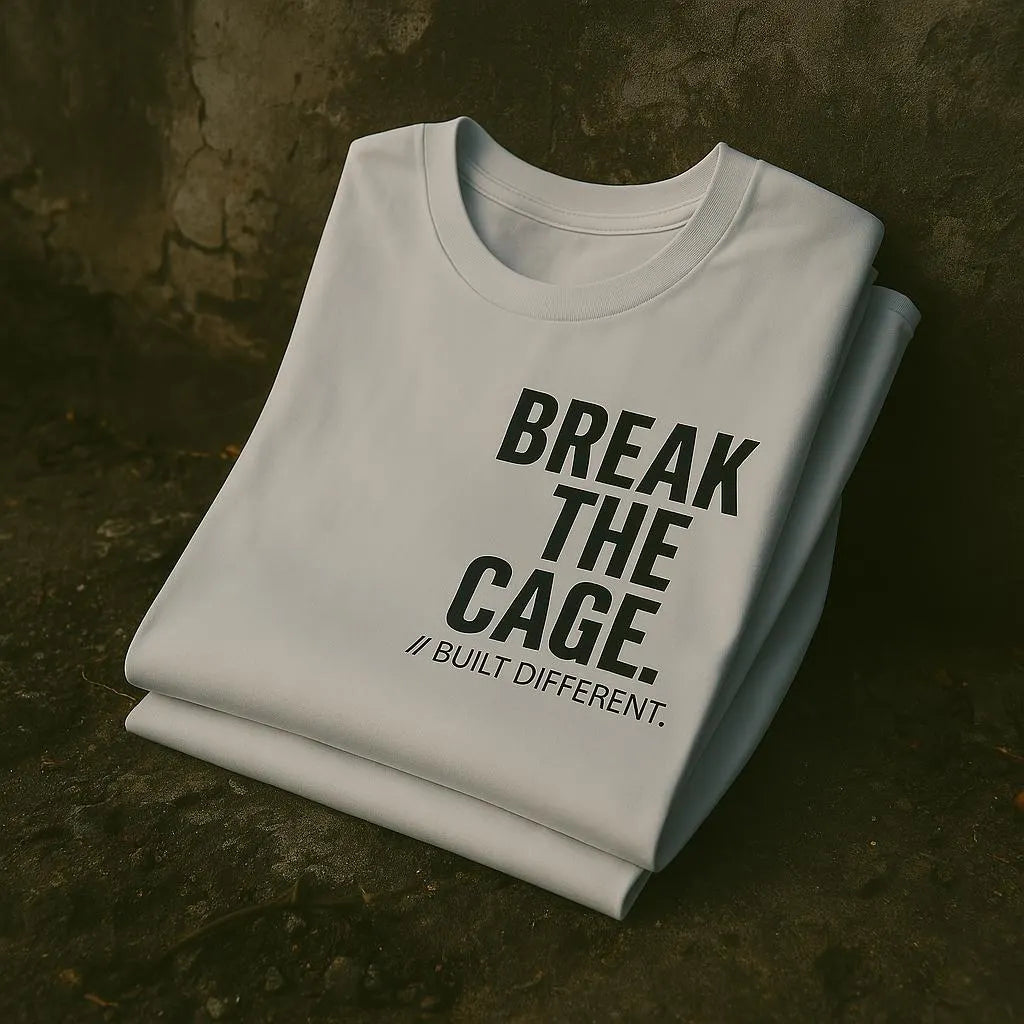 Break the Cage Shirt, Gritty Motivational Gym Tee, Blunt Truth CO, Bold Statement Apparel