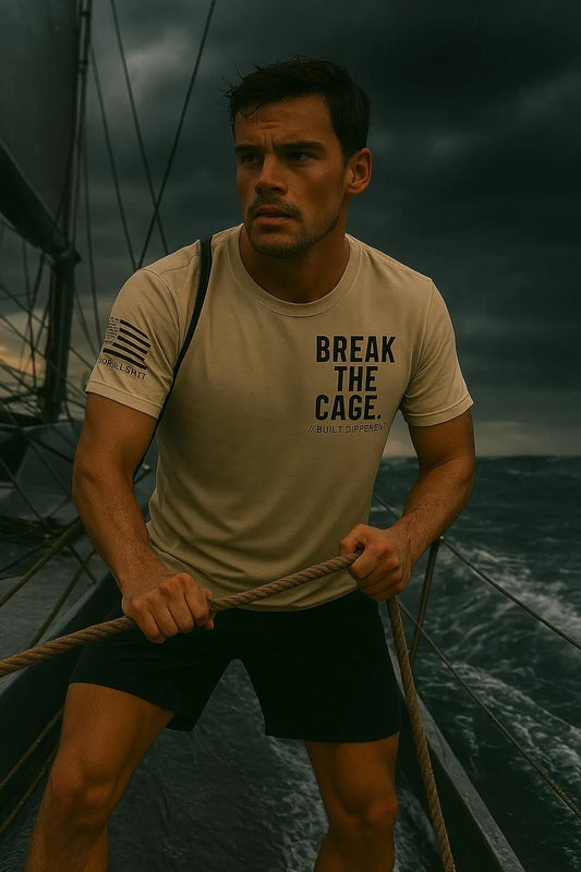 Break the Cage Shirt, Gritty Motivational Gym Tee, Blunt Truth CO, Bold Statement Apparel