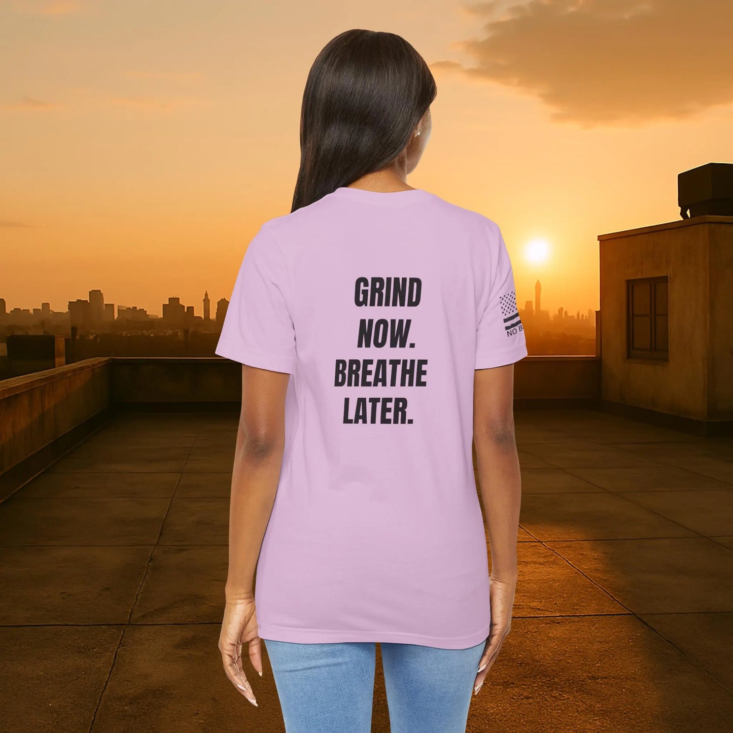 Motivational Unisex Cotton Tee - Grind Now Breathe Later, Casual Wear, Gym Shirt, Gift for Athletes, Everyday Comfort