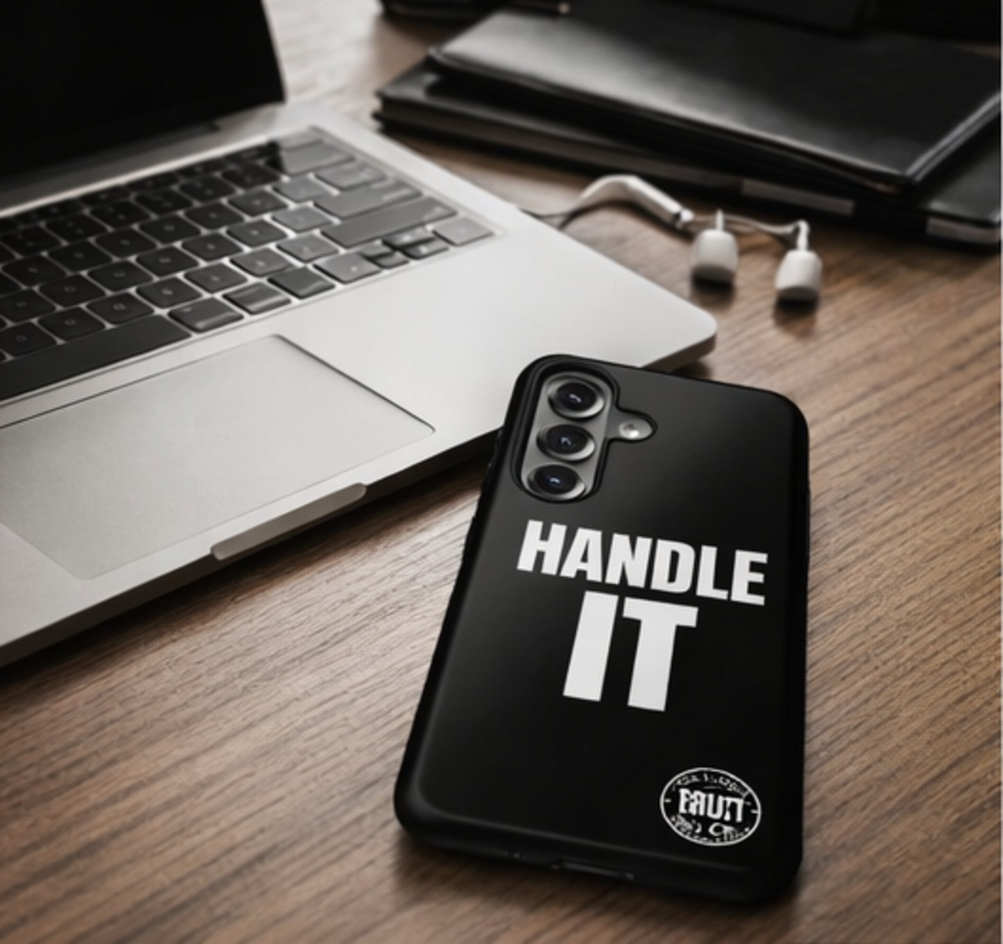 HANDLE IT Tough Phone Case – Black Minimal Motivational Case for iPhone & Samsung