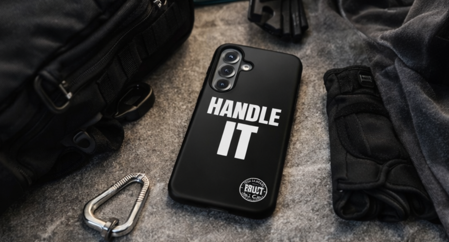 HANDLE IT Tough Phone Case – Black Minimal Motivational Case for iPhone & Samsung