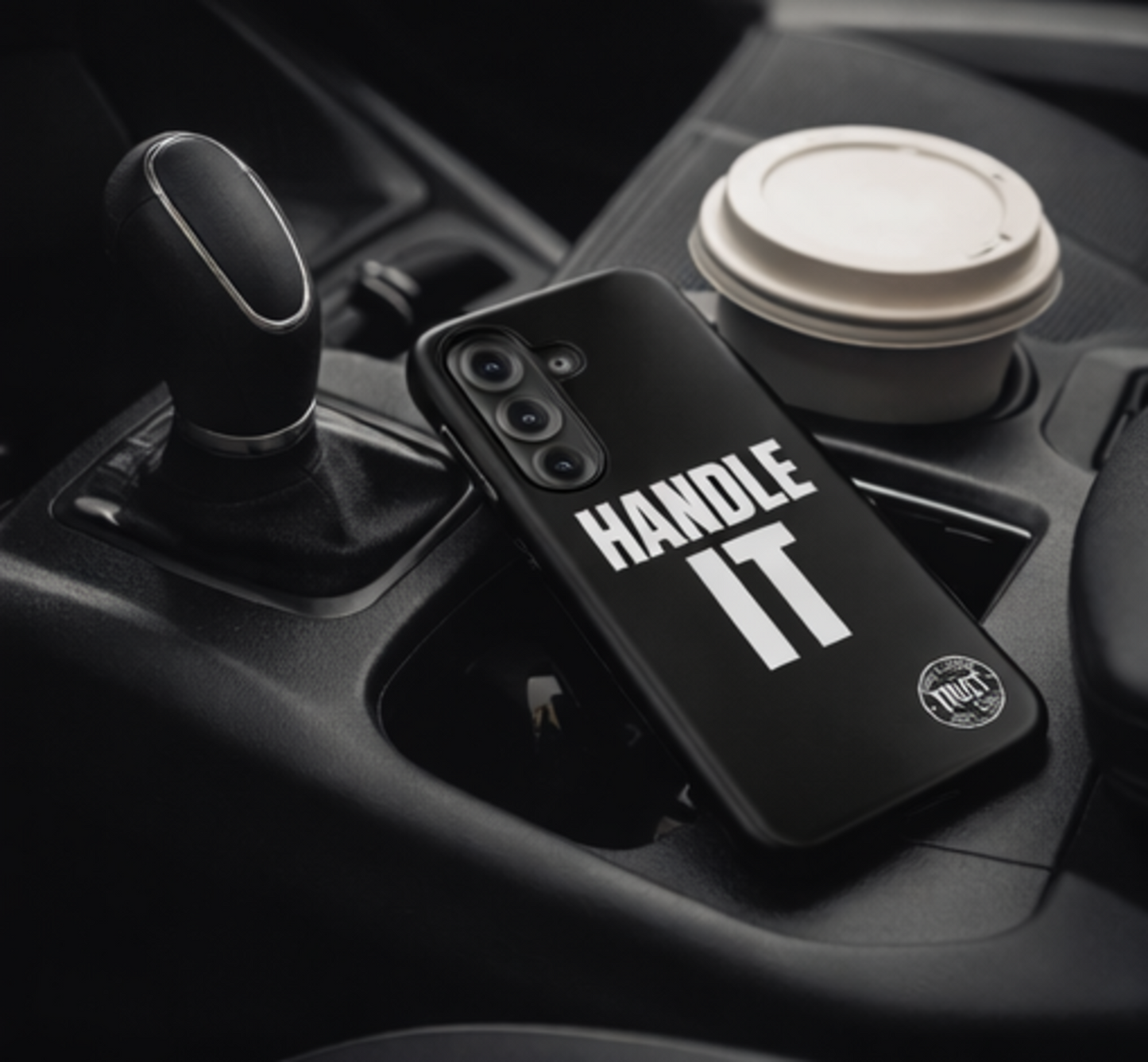 HANDLE IT Tough Phone Case – Black Minimal Motivational Case for iPhone & Samsung