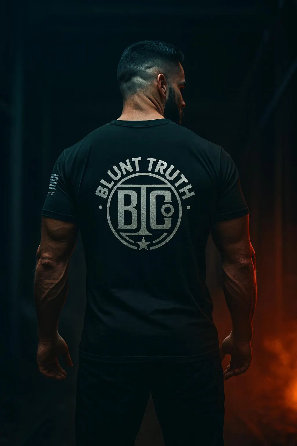 Motivational Gym Tee, Hell Couldn't Hold Me quote, Blunt Truth CO, Bold Statement Apparel