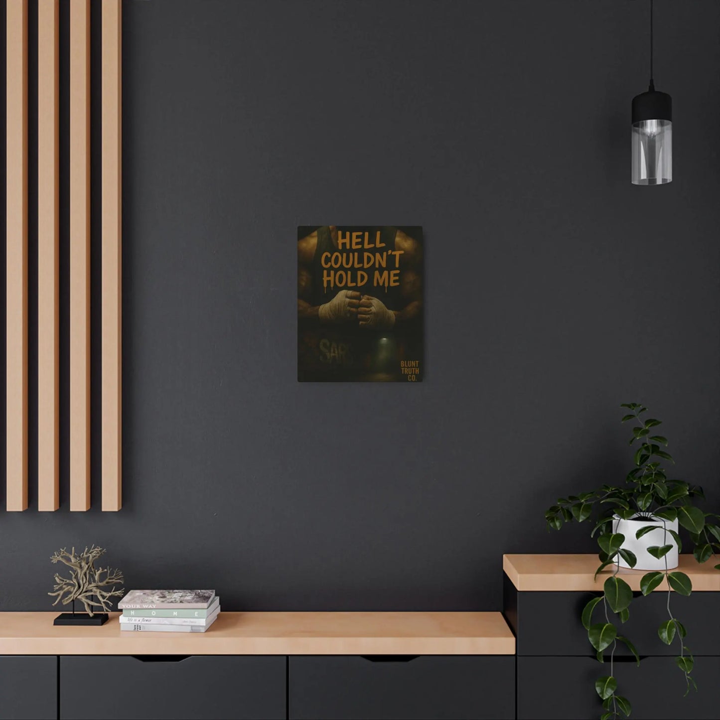 Inspirational Metal Art Sign, Hell Couldn't Hold Me, Motivational Décor, Home Gym Wall Art, Unique Gift for Fitness Lovers, Positive Quotes