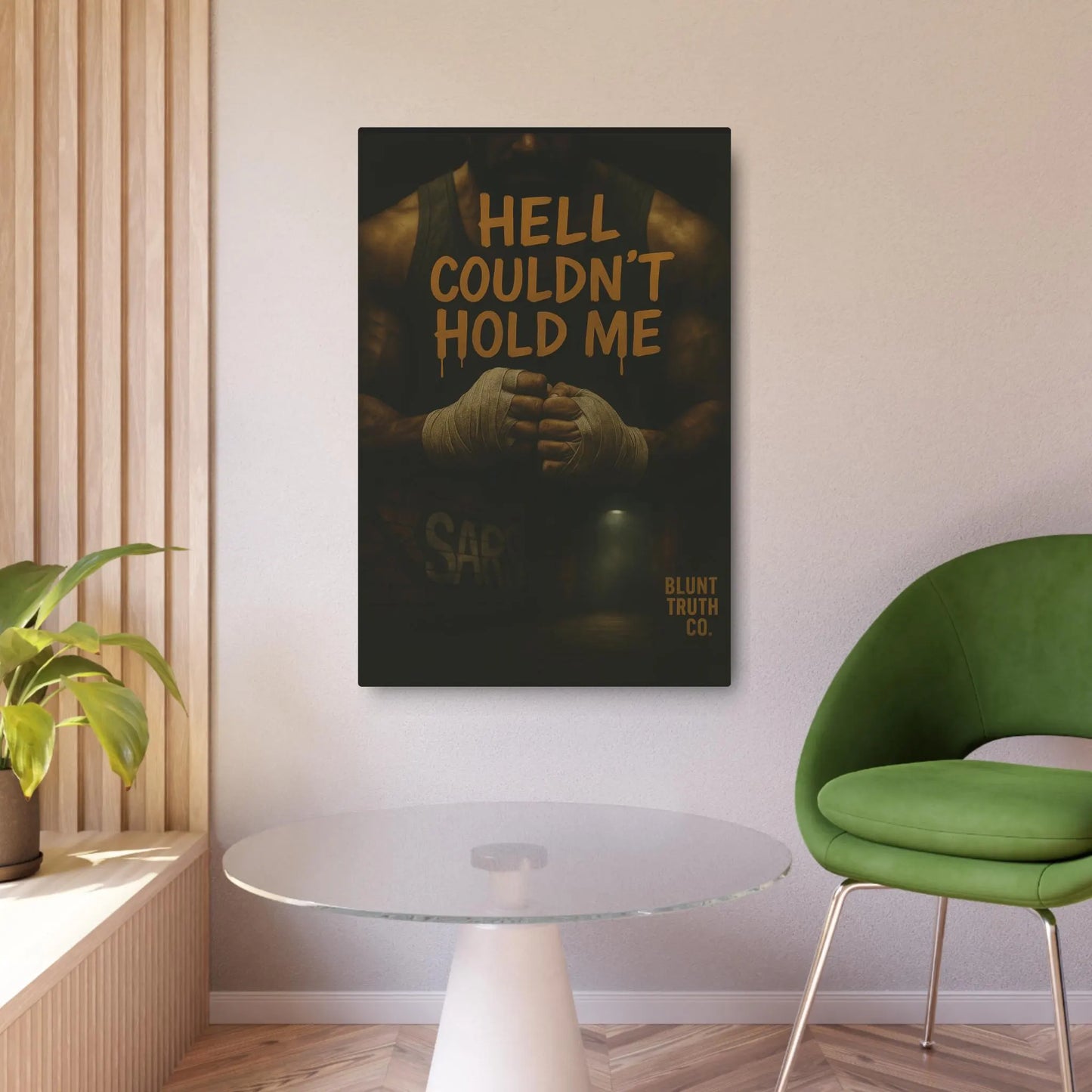 Inspirational Metal Art Sign, Hell Couldn't Hold Me, Motivational Décor, Home Gym Wall Art, Unique Gift for Fitness Lovers, Positive Quotes