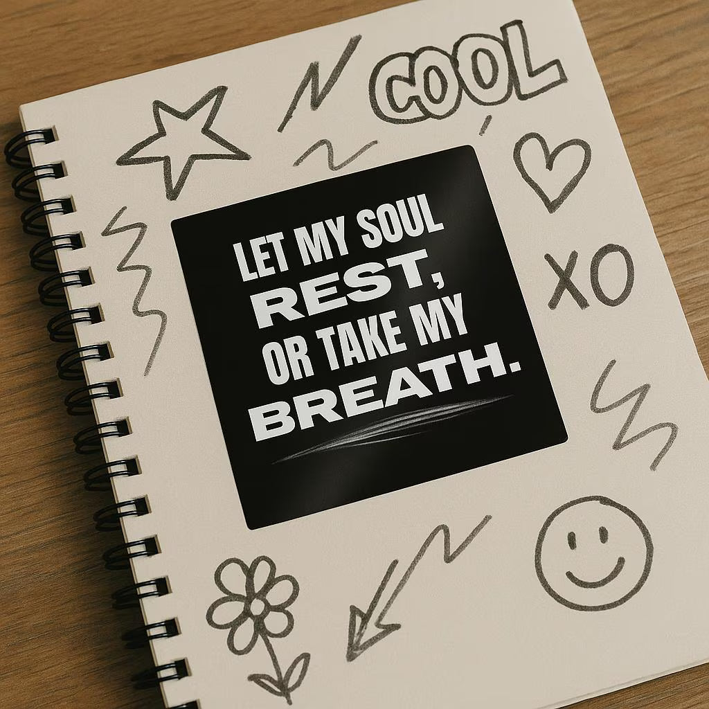 Inspirational Die-Cut Stickers, Let My Soul Rest, Or Take My Breath, Custom Vinyl Decals, Motivational Quotes Stickers, Wall Art Decals