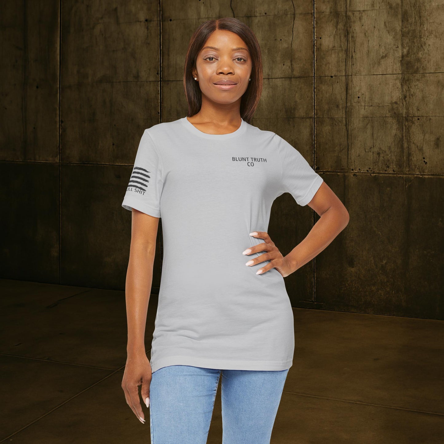 Nobody Cares Work Harder, Motivational Gym Shirt, Blunt Truth CO, Unisex Tee with Back Print, Sleeve Graphic