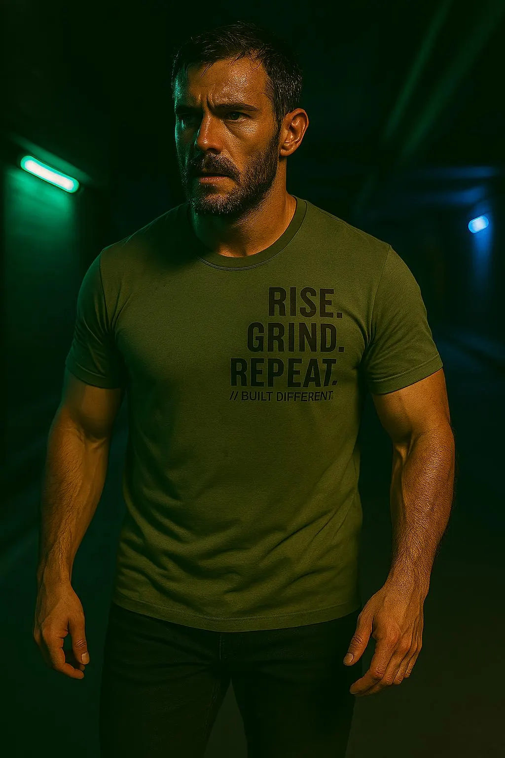 RISE GRIND REPEAT Blunt Truth Co Shirt, No Bullshit Motivation, Mens Gym Shirt, Patriotic Workout Tee, Discipline Over Comfort