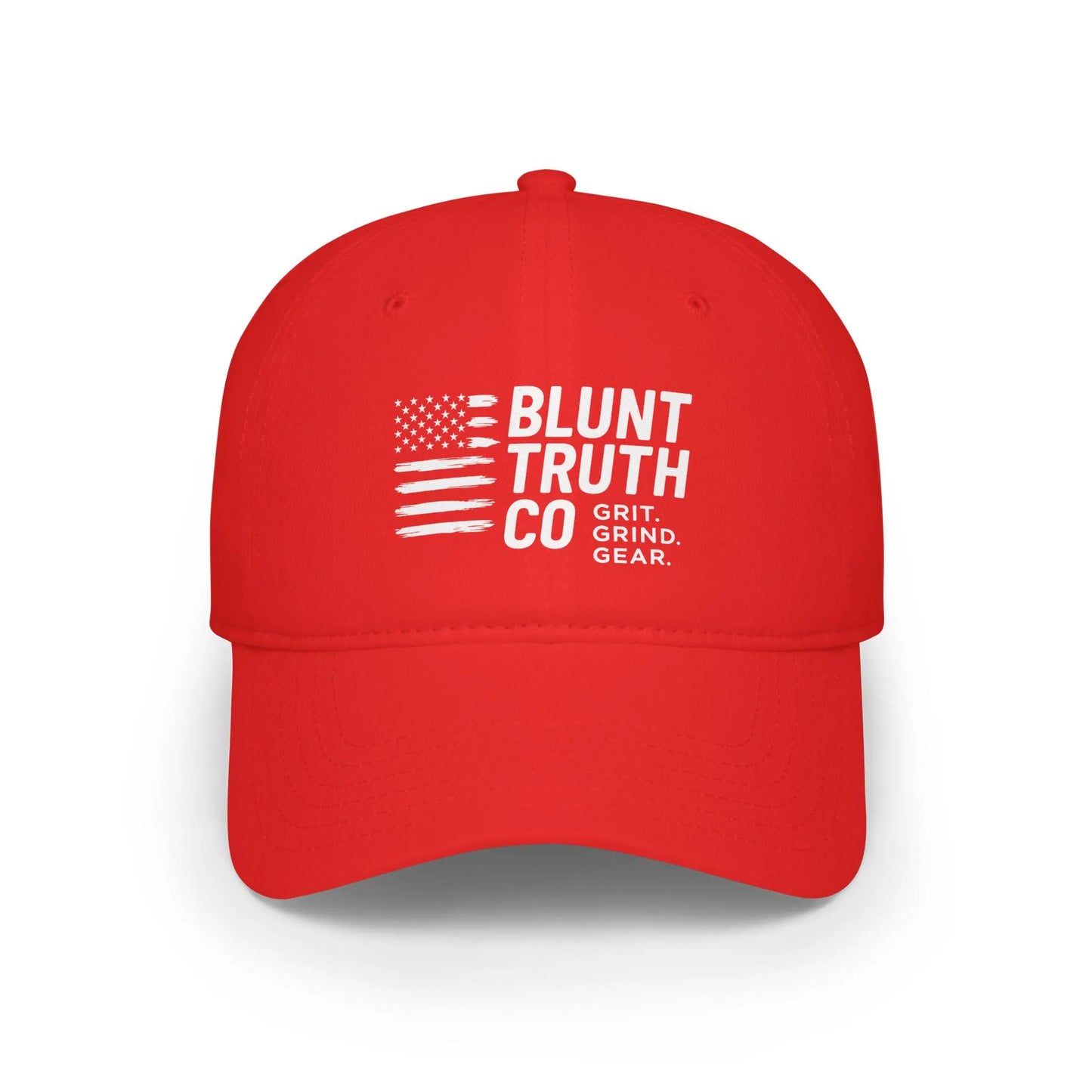 Distressed American Flag Hat, Grit Grind Gear Embroidered Cap, Patriotic Streetwear by Blunt Truth Co.