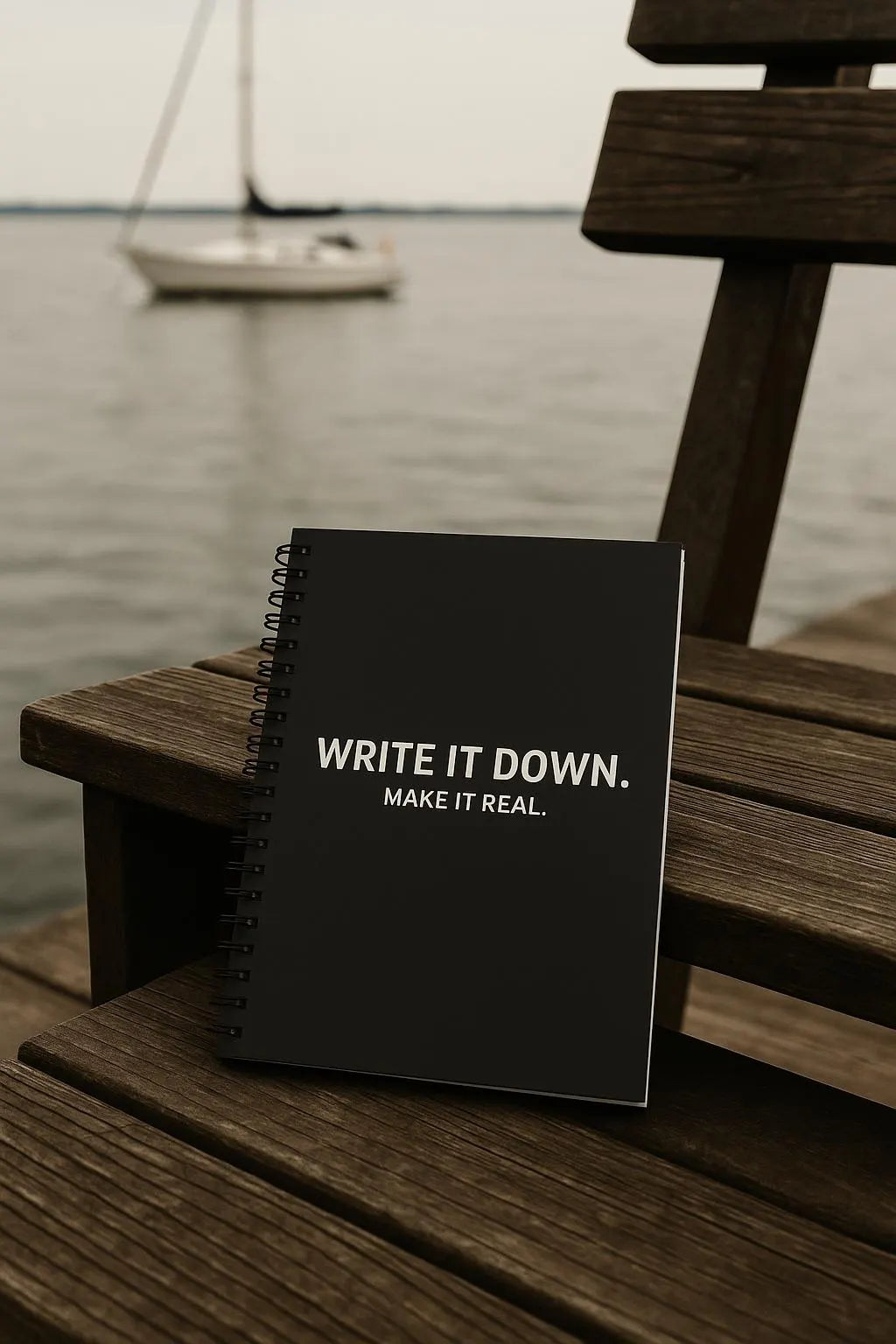 Elegant Spiral Notebook - Write It Down, Make It Real | Journal for Creative Minds, Gift for Writers, Student Planner, Daily Log