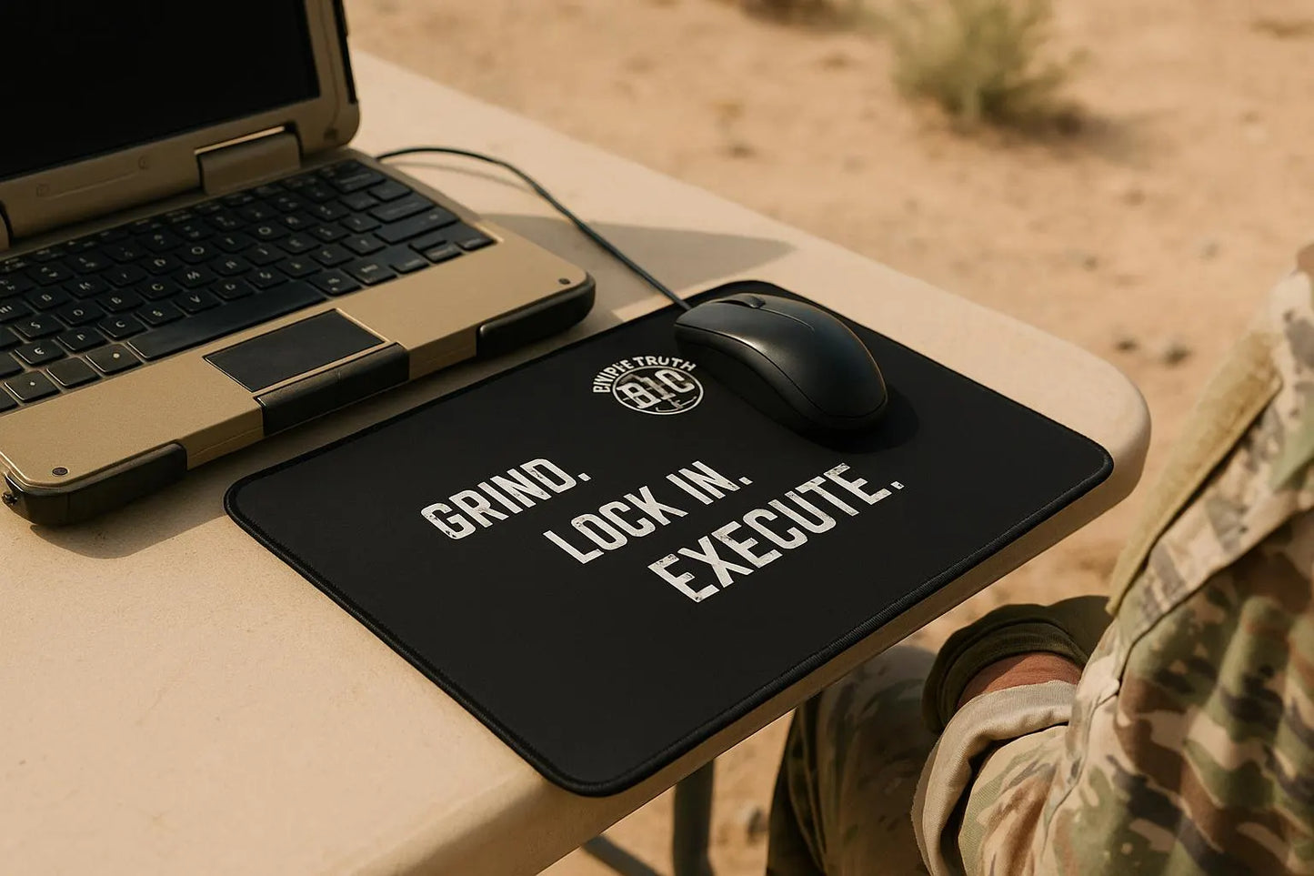 Gaming Mouse Pad | Grind. Lock In. Execute. Quote, Non-Slip Desk Mat for Gamers, Unique Gift for Gaming Enthusiasts, Mouse Pad