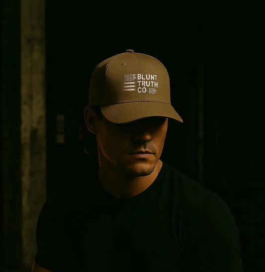 Distressed American Flag Hat, Grit Grind Gear Embroidered Cap, Patriotic Streetwear by Blunt Truth Co.