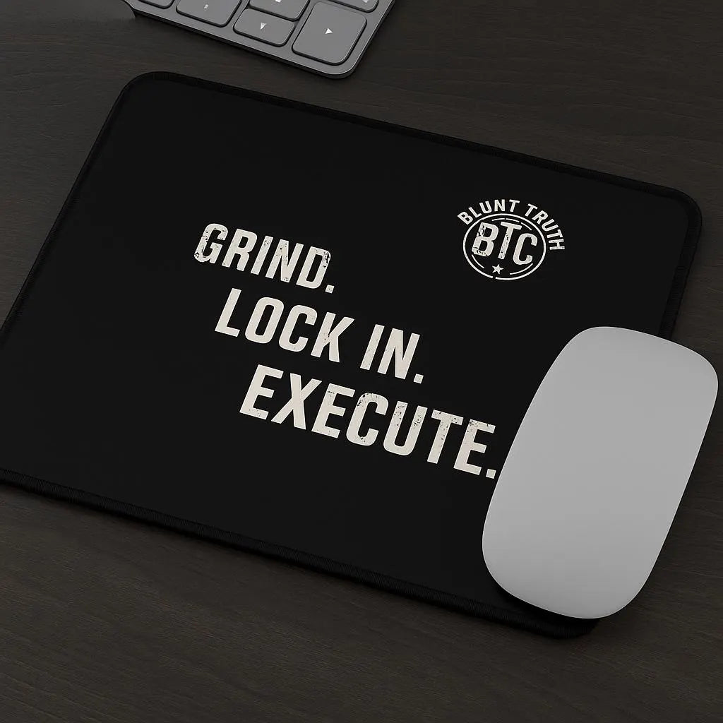 Gaming Mouse Pad | Grind. Lock In. Execute. Quote, Non-Slip Desk Mat for Gamers, Unique Gift for Gaming Enthusiasts, Mouse Pad